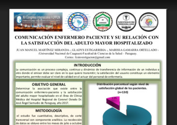 Comunicación enfermero paciente y su relación con la satisfacción del adulto mayor hospitalizado