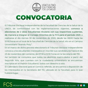 Convocatoria dirigida a estudiantes de las carreras de Licenciatura en Enfermería y Licenciatura en Nutrición