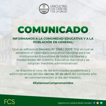 Informamos a la comunidad educativa y a la población en general