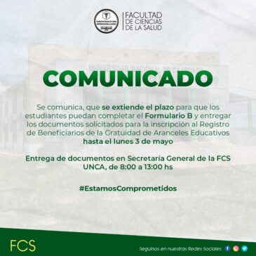 Comunicado dirigido a Estudiantes de Carreras de Grado