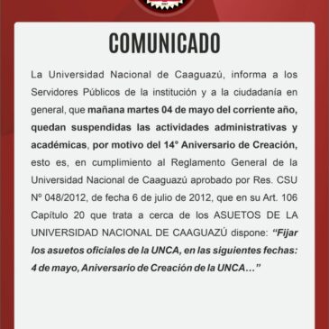 Comunicado de la Universidad Nacional de Caaguazú