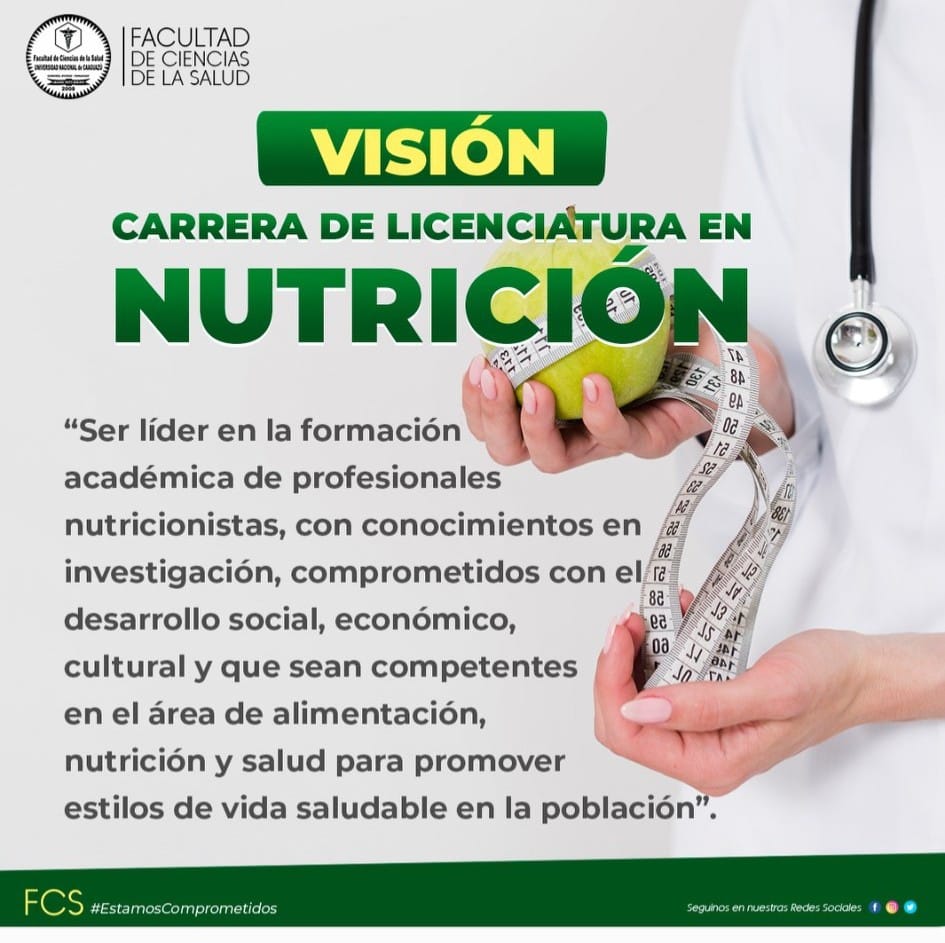 Visión de la Carrera de Licenciatura en Nutrición - Facultad de Ciencias de  la Salud