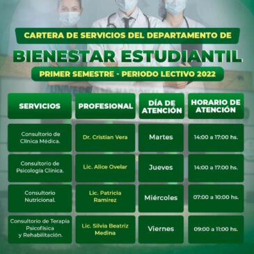 Servicios de atención a la salud en la FCS UNCA