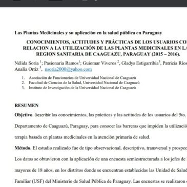 Las Plantas Medicinales y su aplicación en la salud pública en Paraguay