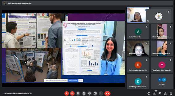 Curso Taller de Investigación Virtual dirigida a Estudiantes de la Facultad de Ciencias de la Salud, siendo facilitador Mg. Julieta Méndez.