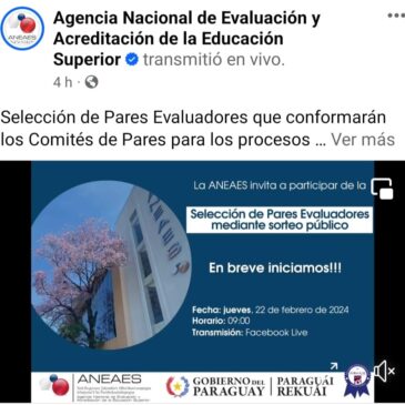 Participación del sorteo de Pares Evaluadores