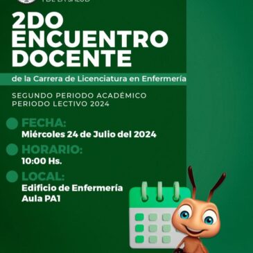 Convocatoria para el 2° Encuentro de Docentes de la Carrera Enfermería.