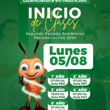 INICIO DE CLASES CARRERA DE NUTRICION
