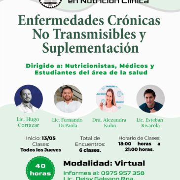 Capacitación en Nutrición Clínica «Enfermedades Crónicas No Transmisibles y Suplementación»
