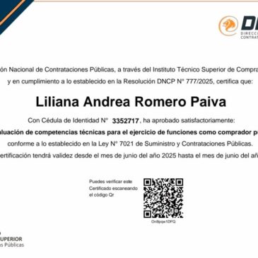 Felicitaciones a la Abg. Liliana Andrea Romero Paiva – Encargada de la UOC