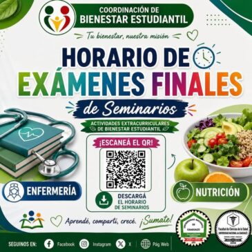 Horario de Exámenes Finales de Seminarios – Bienestar Estudiantil